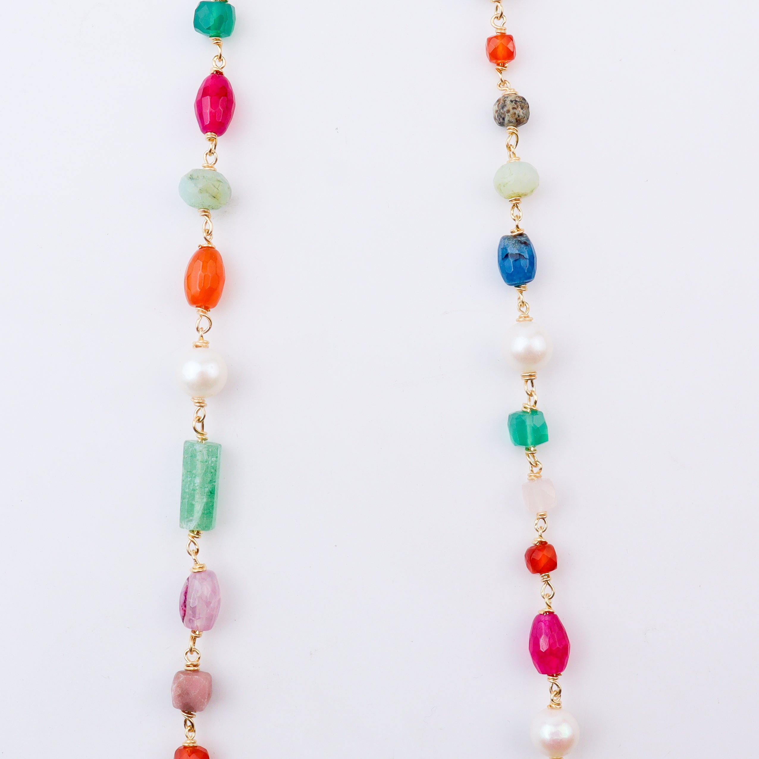 Multicolour Stone Ganthan Necklace | 22K Gold-Plated