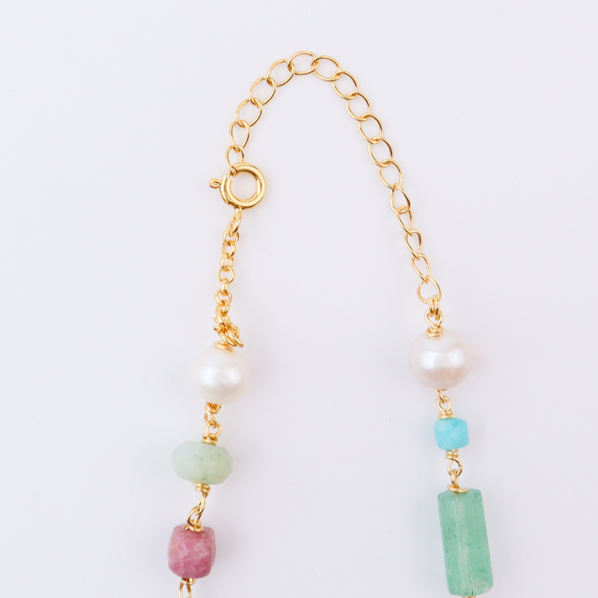 Multicolour Stone Ganthan Necklace | 22K Gold-Plated
