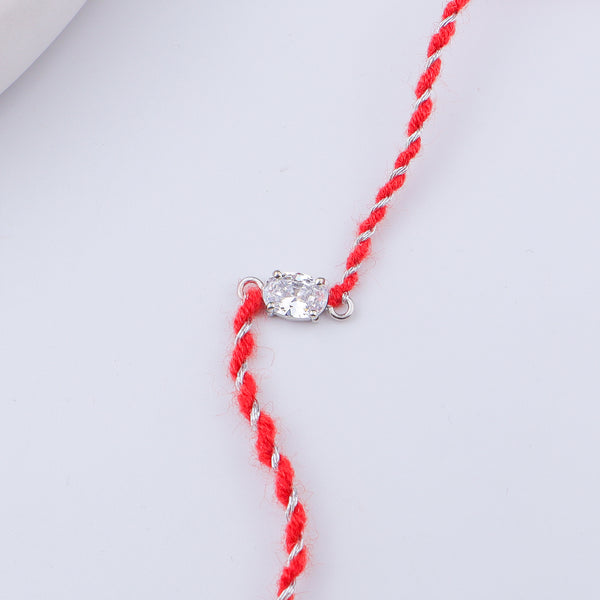 Oval Silver CZ Rakhi