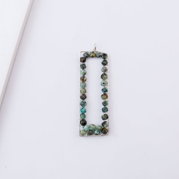 Green Drift Frame Pendant without Chain on white background