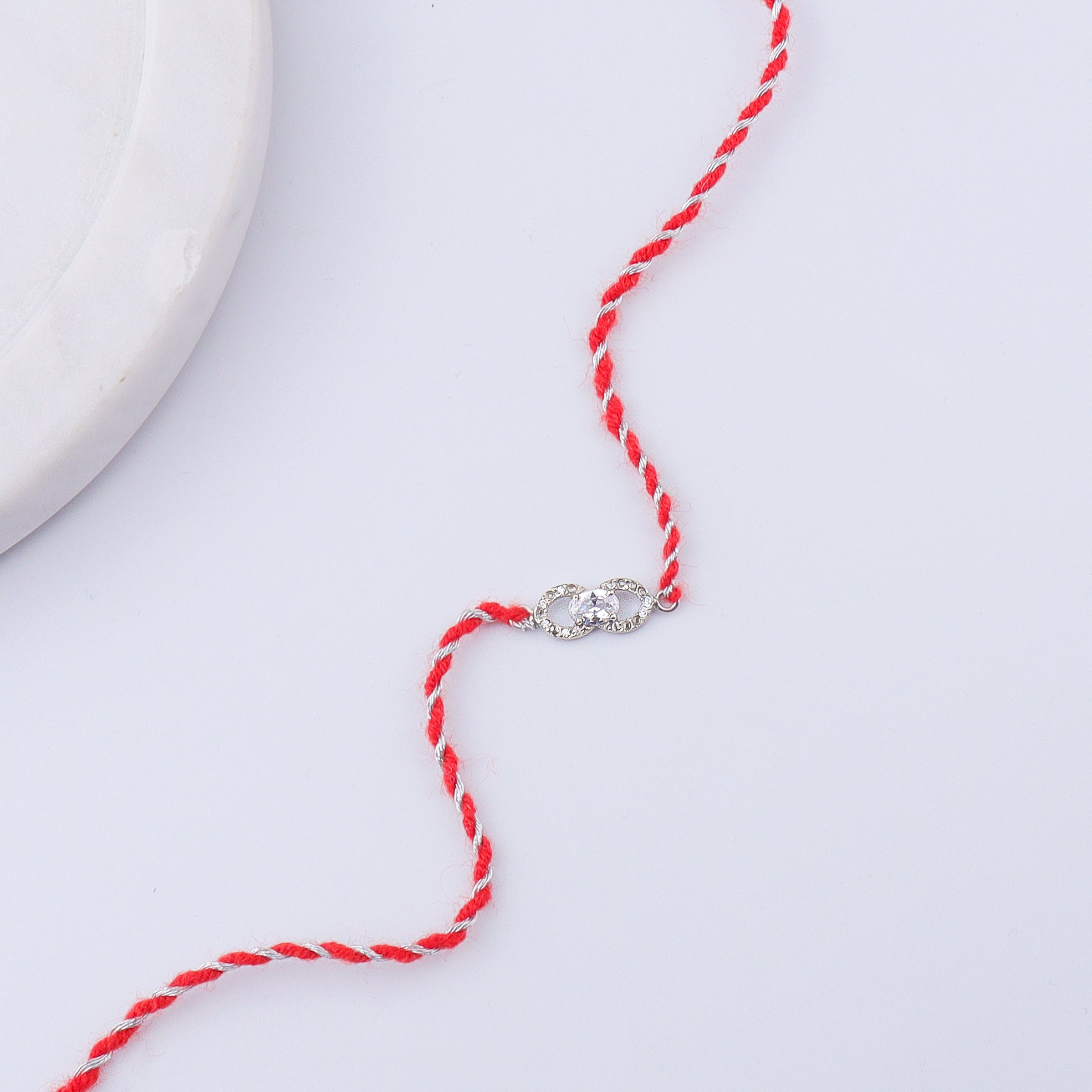 Oval Infinity Silver CZ Rakhi