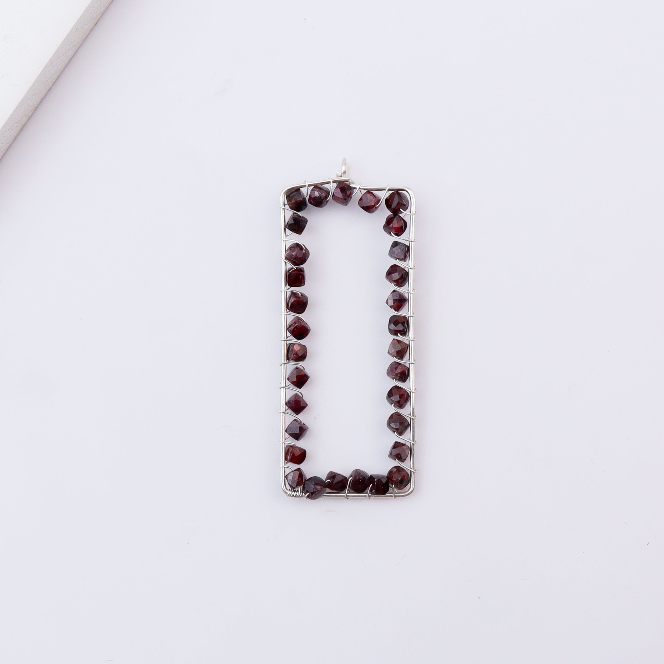 Garnet Frame Pendant without Chain