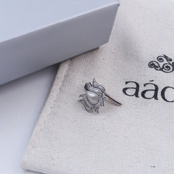 Lotus Oxidized Silver Earcuff (Single)