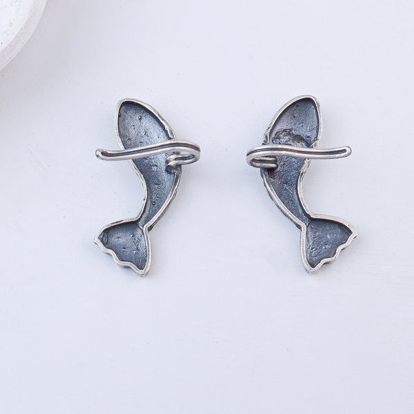 Fish Oxidized Silver Earcuff (Pair)
