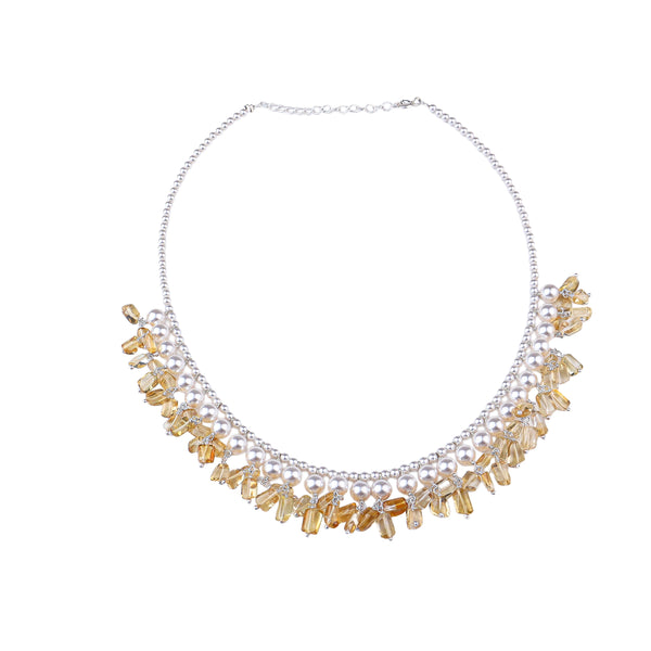 Luxe Necklace - Pearl & Citrine