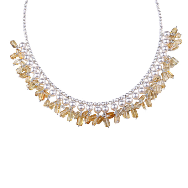 Luxe Necklace - Pearl & Citrine