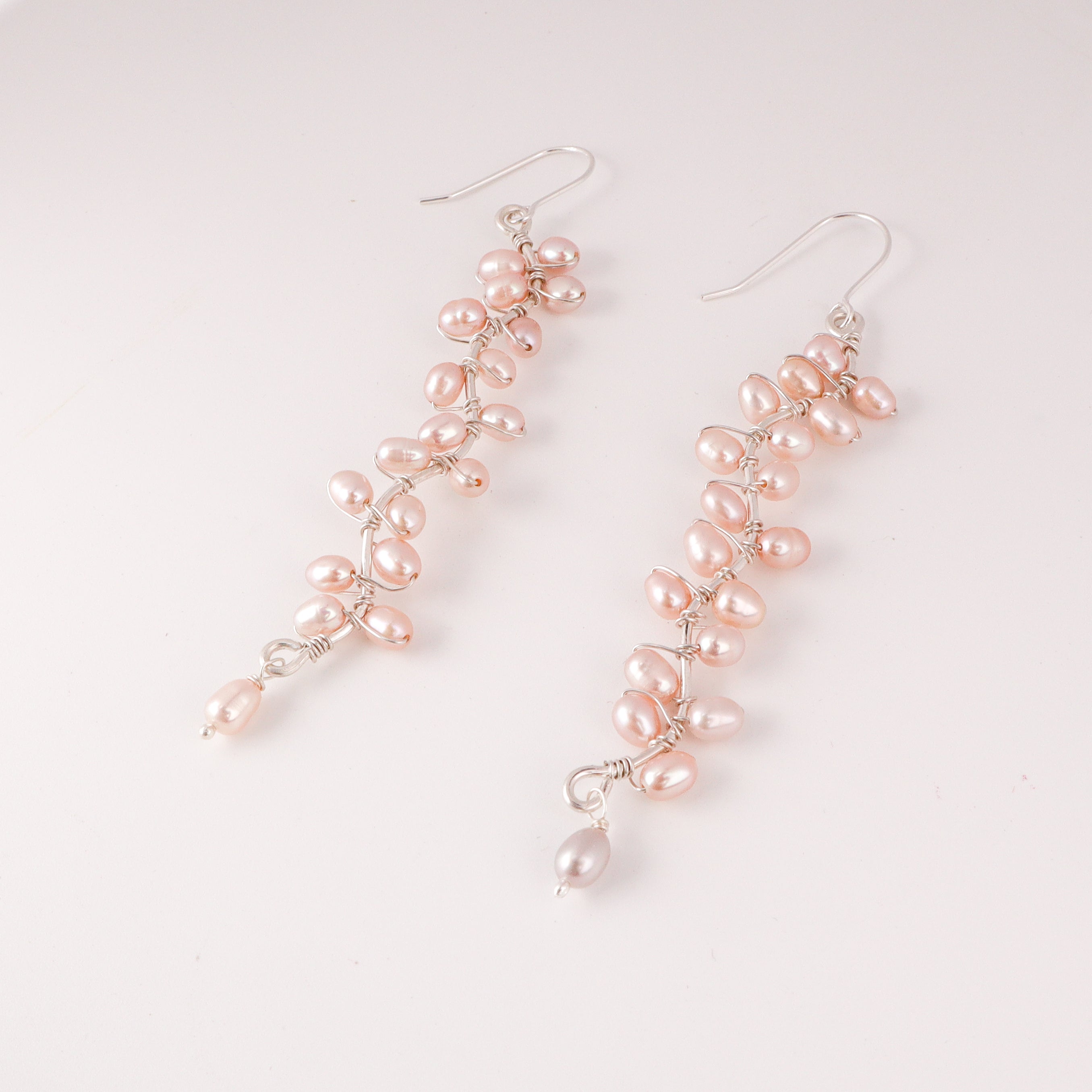 Heliconia Pearl Flower Earrings