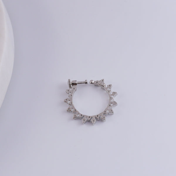 Silver CZ Snowflake Nath