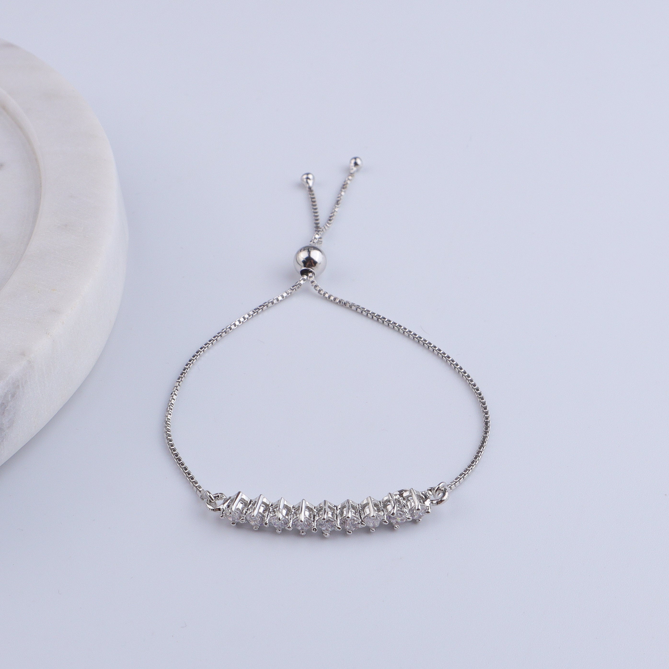 Silver CZ Slider Bracelet