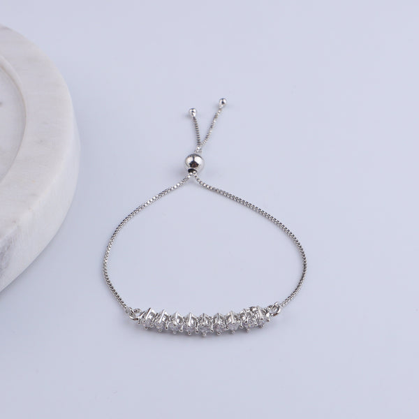 Silver CZ Slider Bracelet