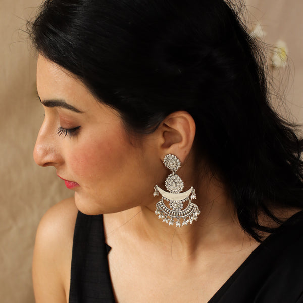 Chandbali (Mahnoor) | 92.5 Silver | Size : Large