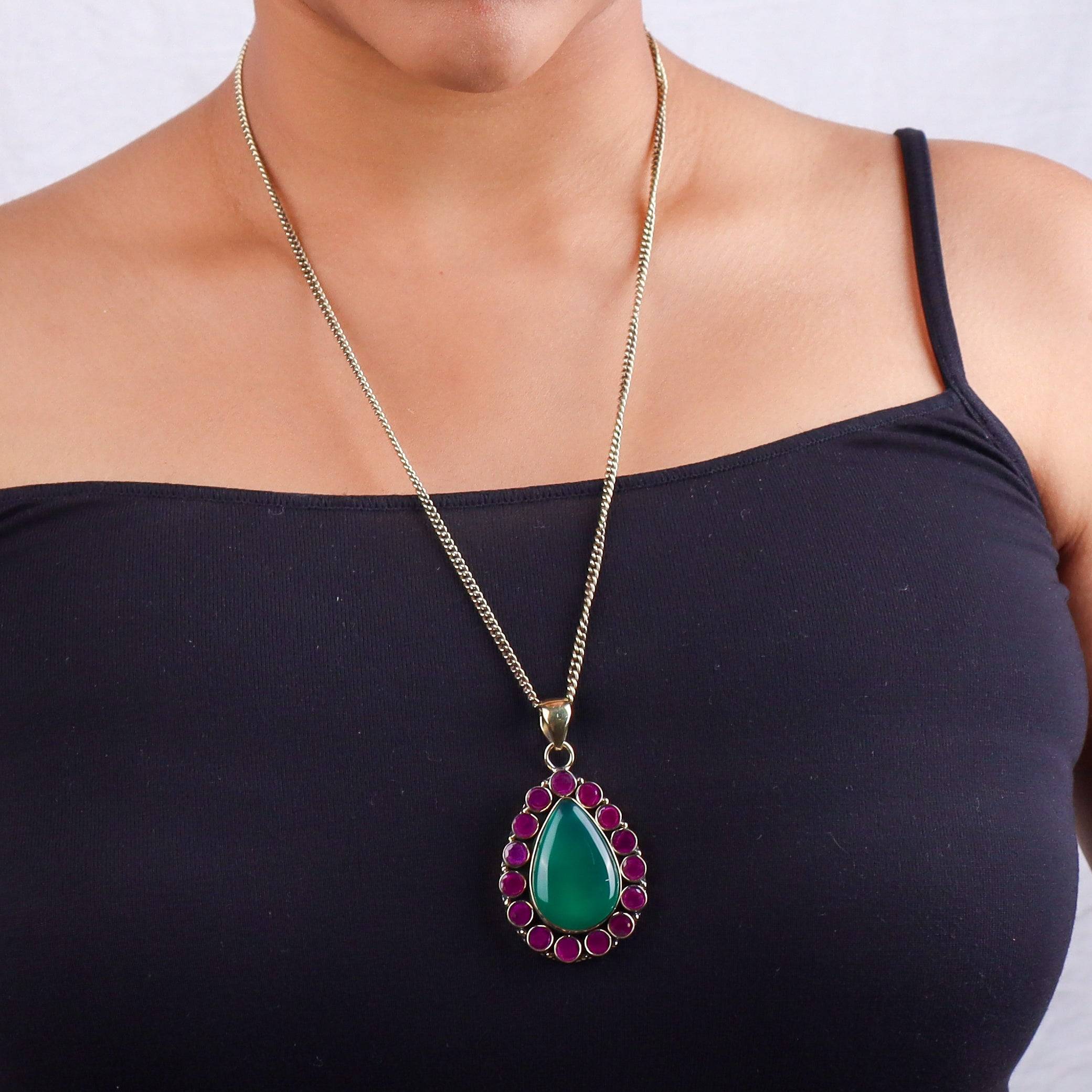 Brass Fashion Pendant & Earrings Set without Chain