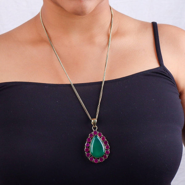 Brass Fashion Pendant & Earrings Set without Chain