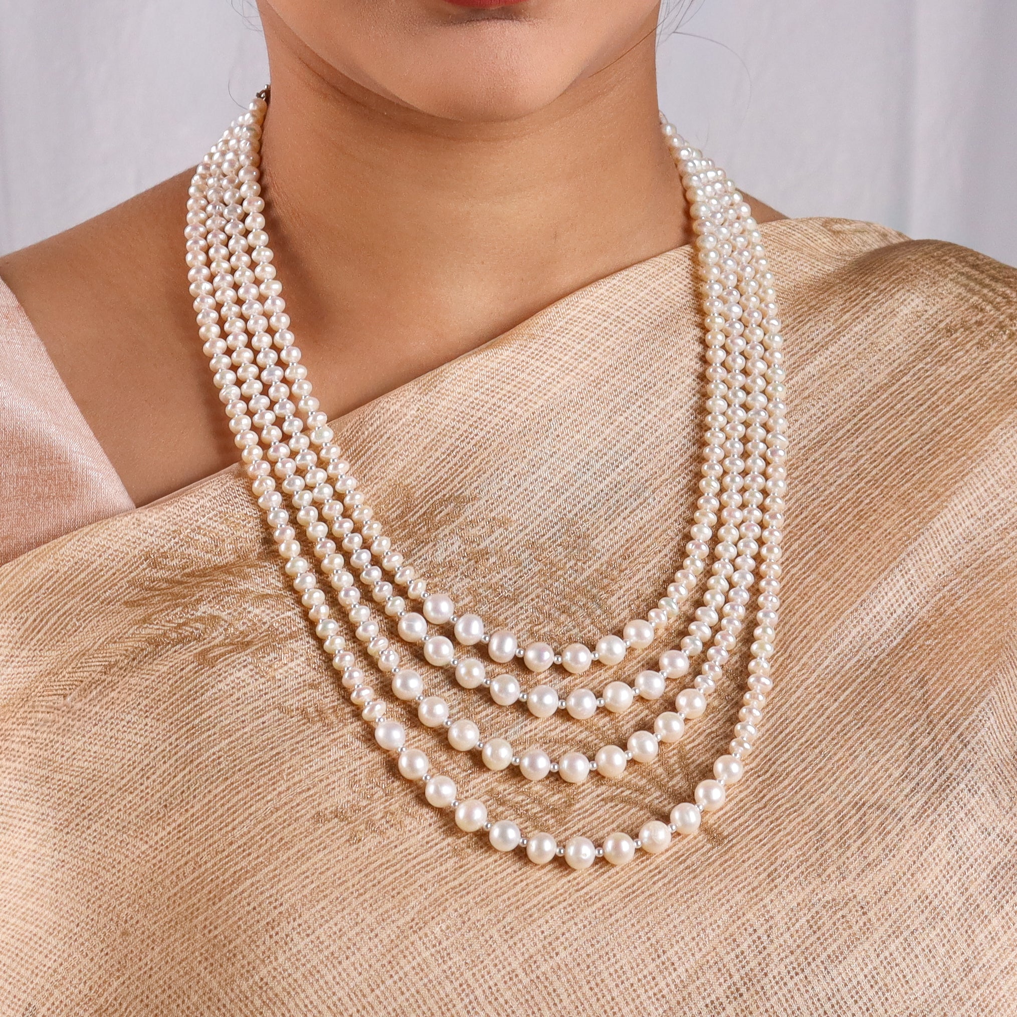 Luxe Necklace - Layered Fresh Water Pearls