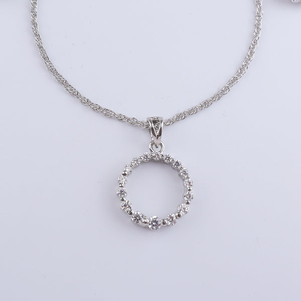 Silver CZ Circle Set