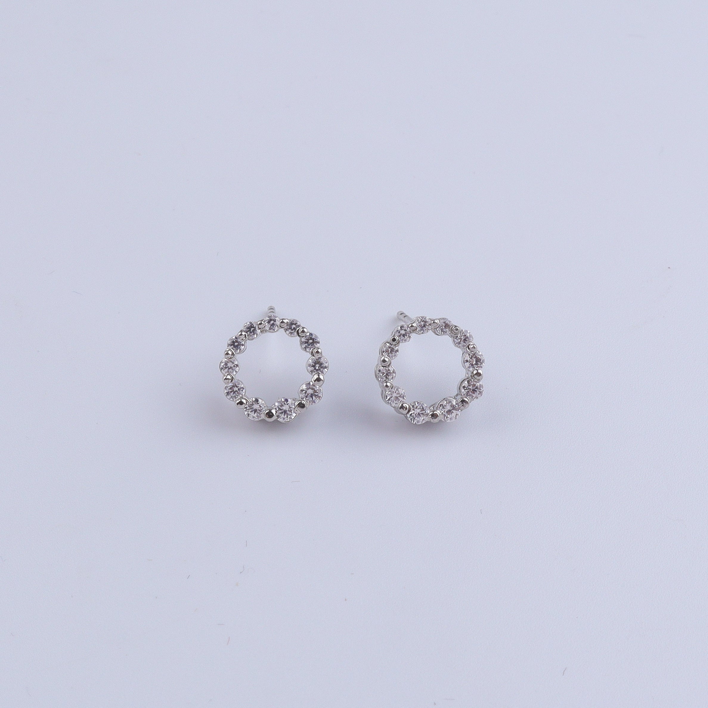 Silver CZ Circle Set