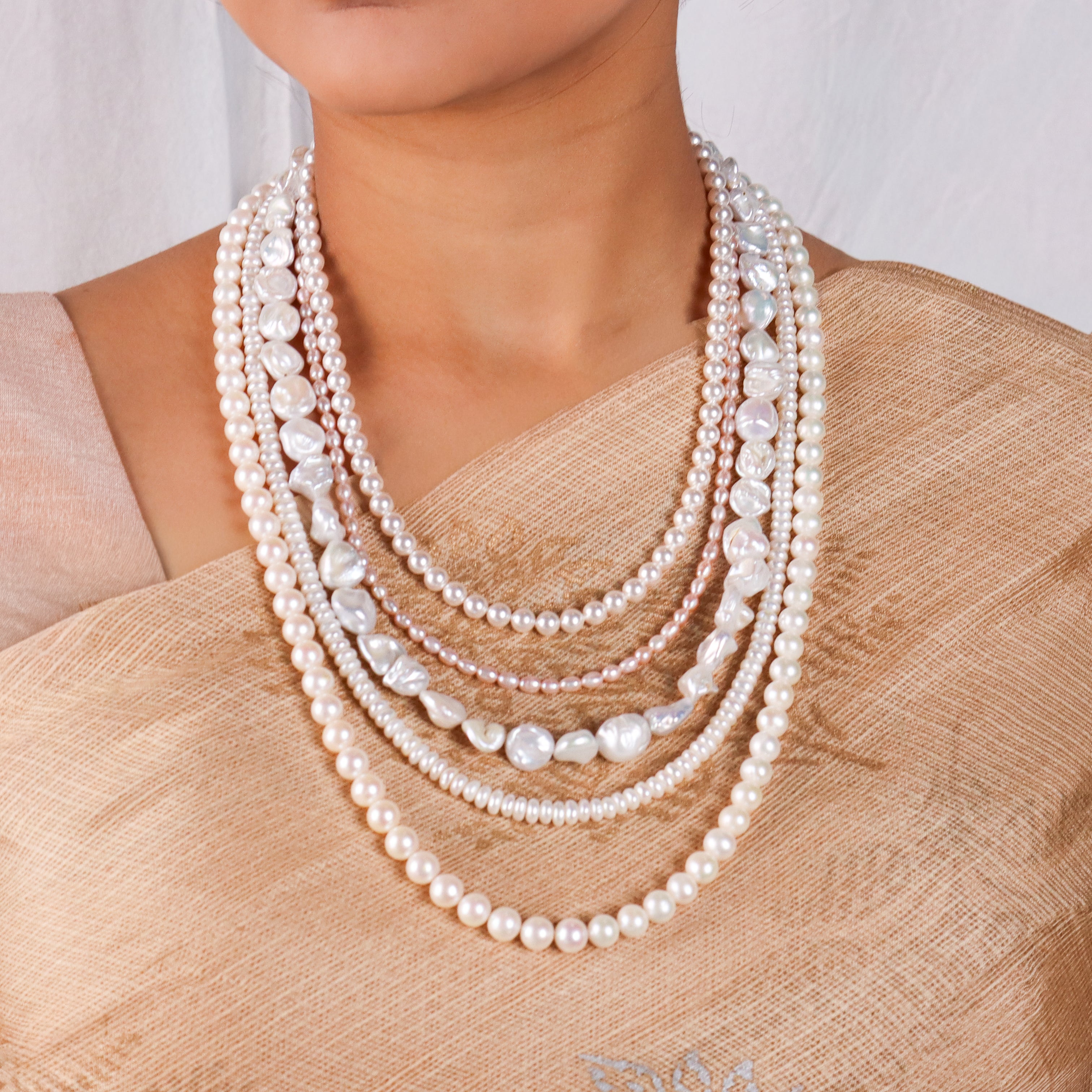Luxe Necklace - Fresh Water, Boroque and Rice Pearls