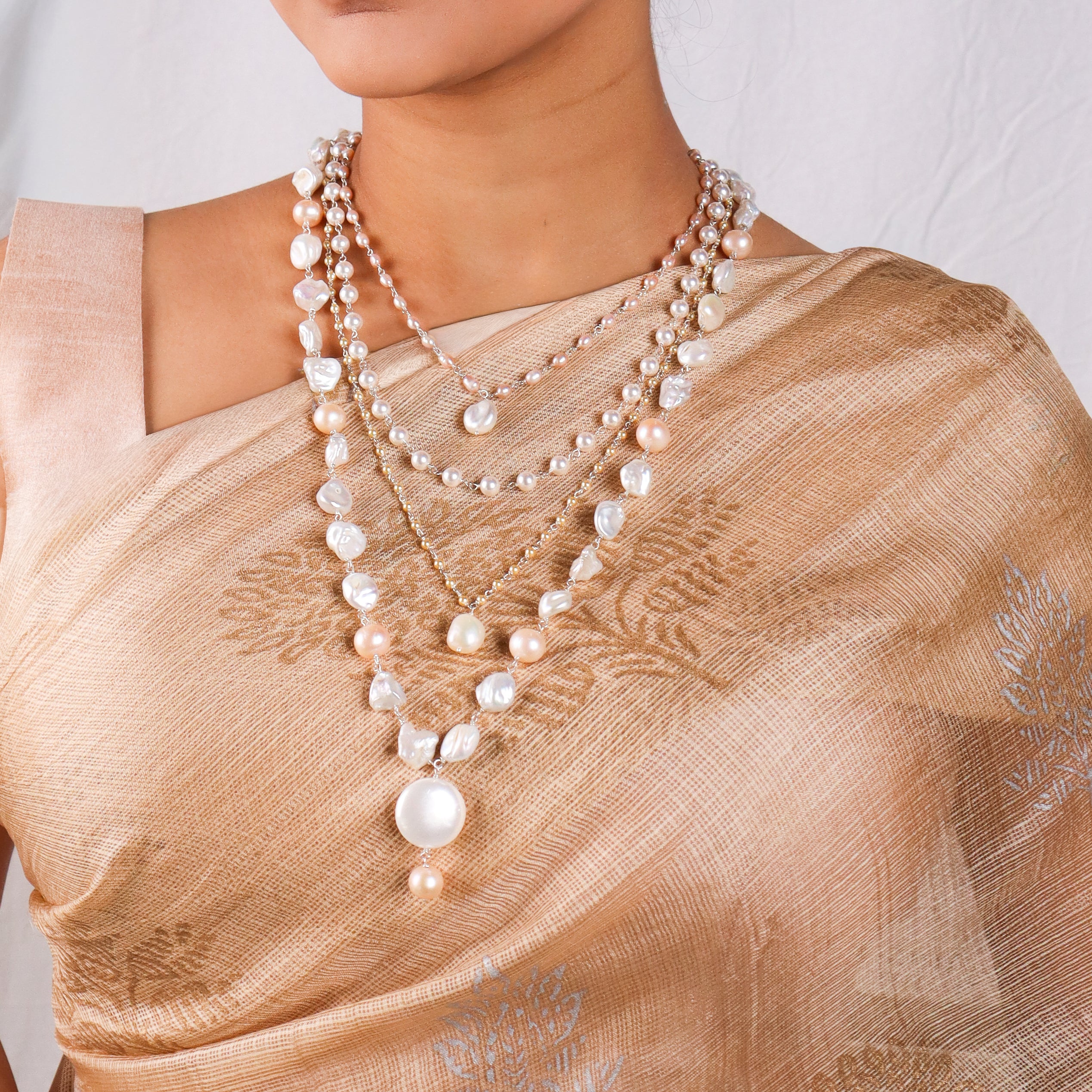 Luxe Necklace - Fresh Water, baroque and Rice Pearls