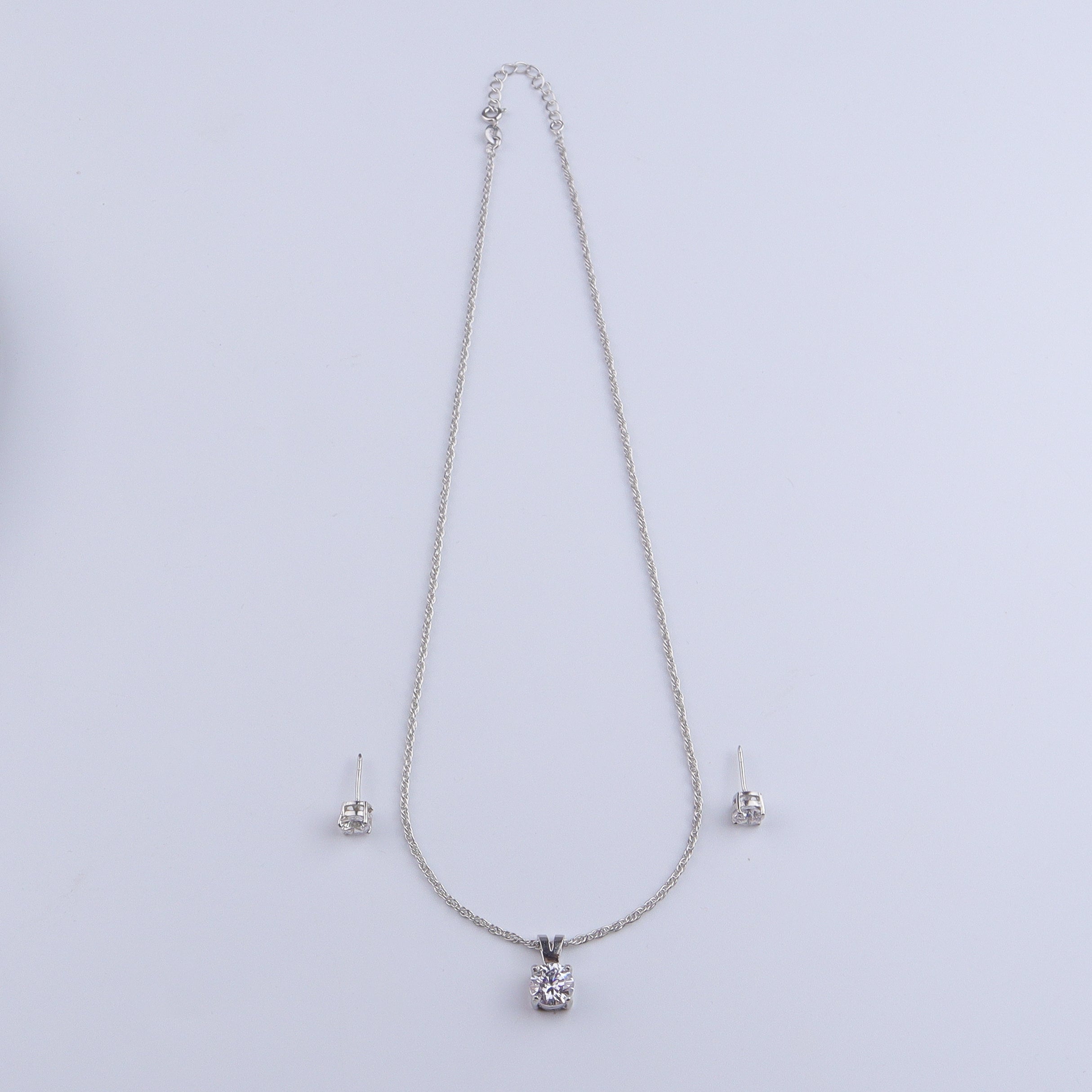 Silver CZ Round Shape Set