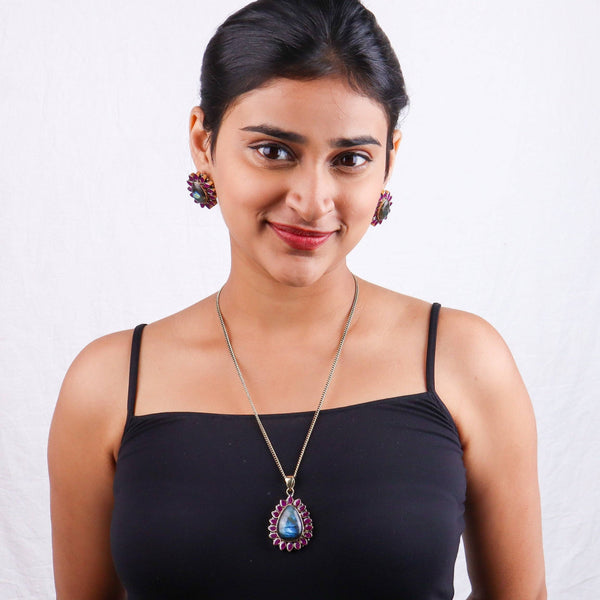 Brass Fashion Pendant & Earrings Set without Chain