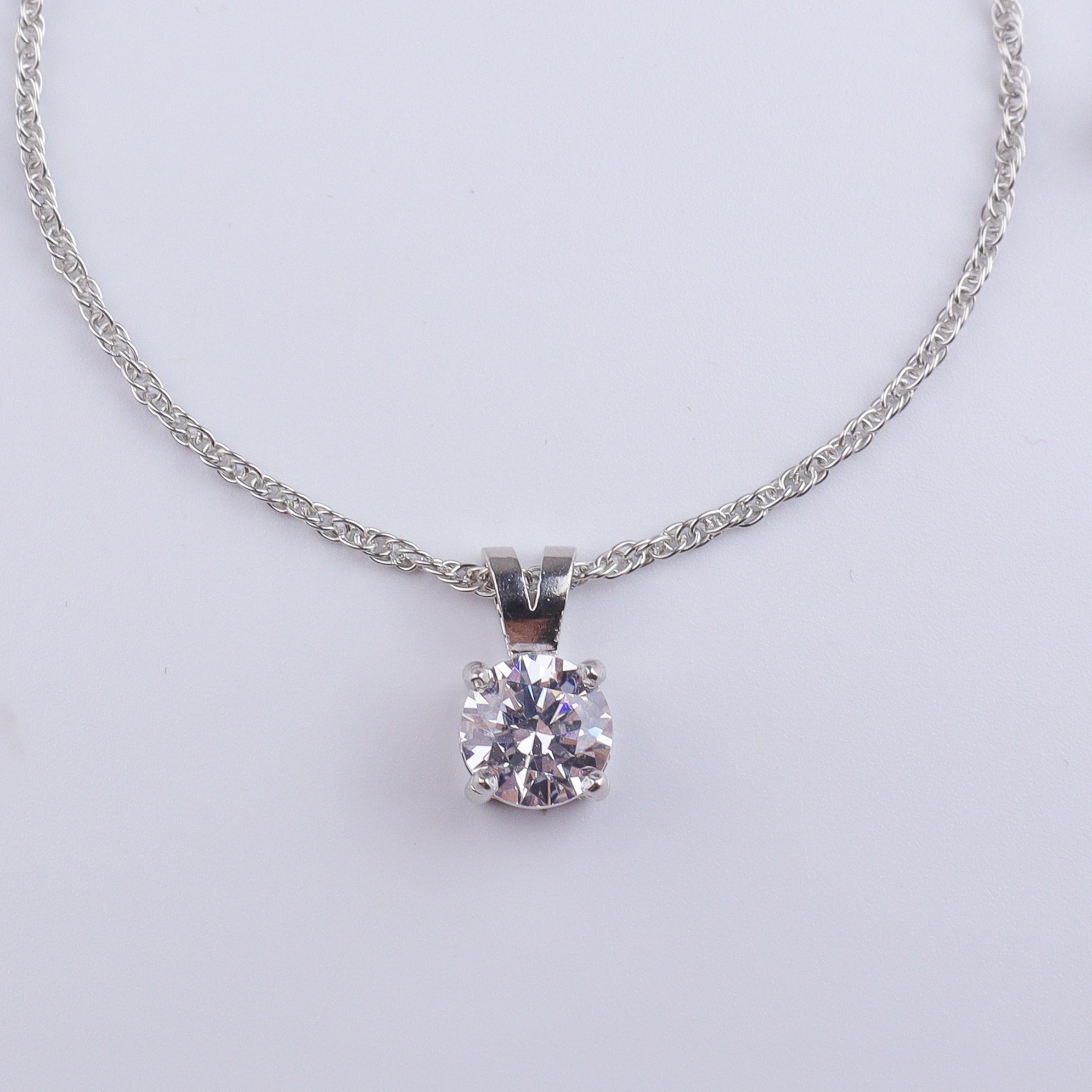 Silver CZ Round Shape Set