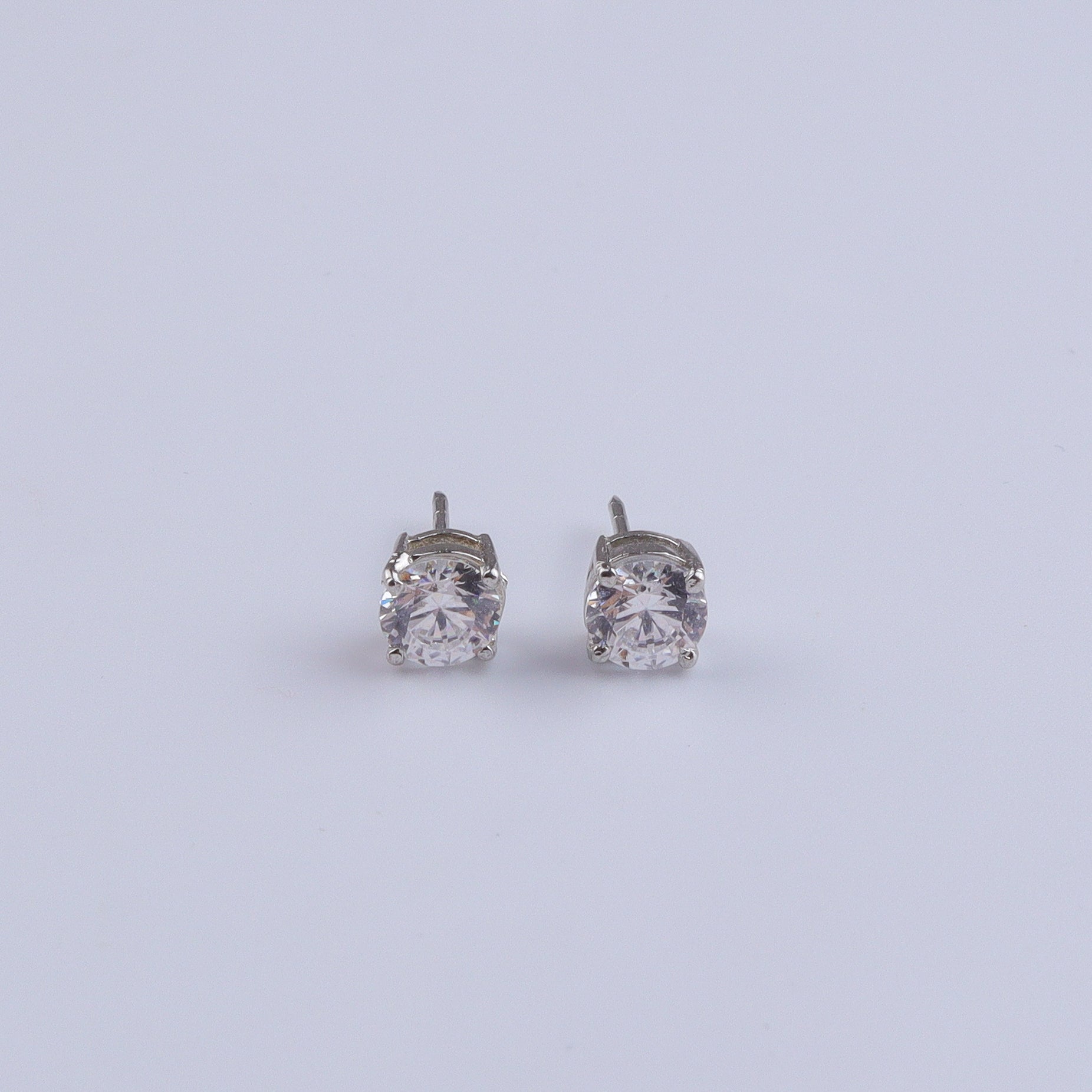 Silver CZ Round Shape Set