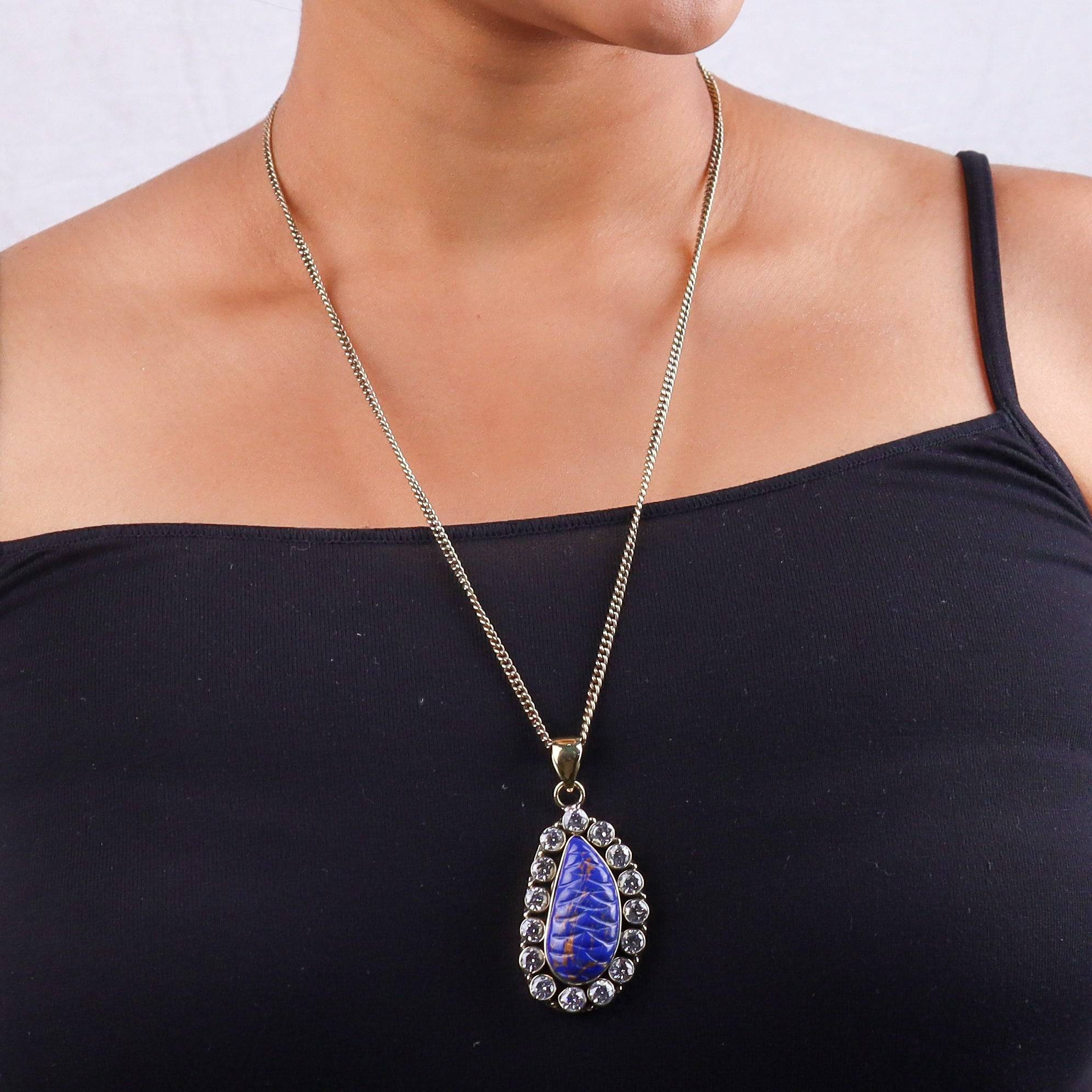 Brass Fashion Pendant & Earrings Set without Chain