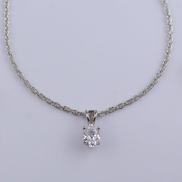 Silver CZ Tiny Oval Shape Set