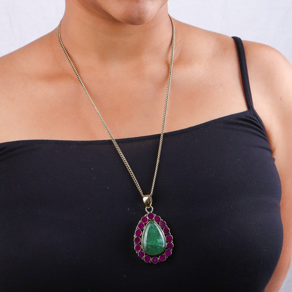 Brass Fashion Pendant & Earrings Set without Chain