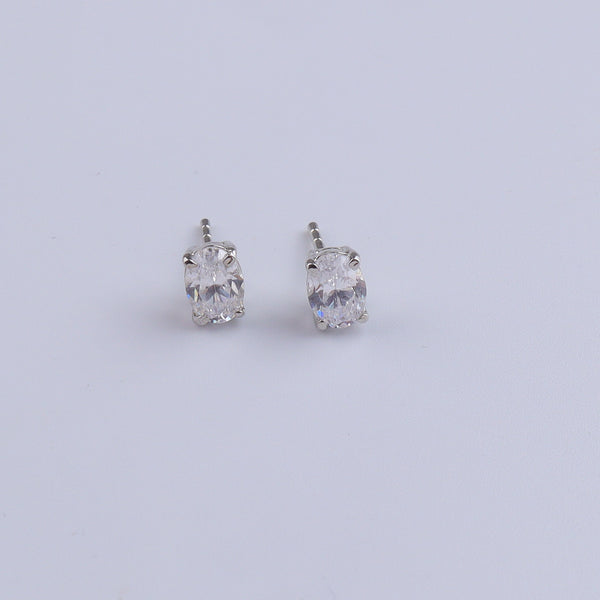 Silver CZ Oval Shape Set