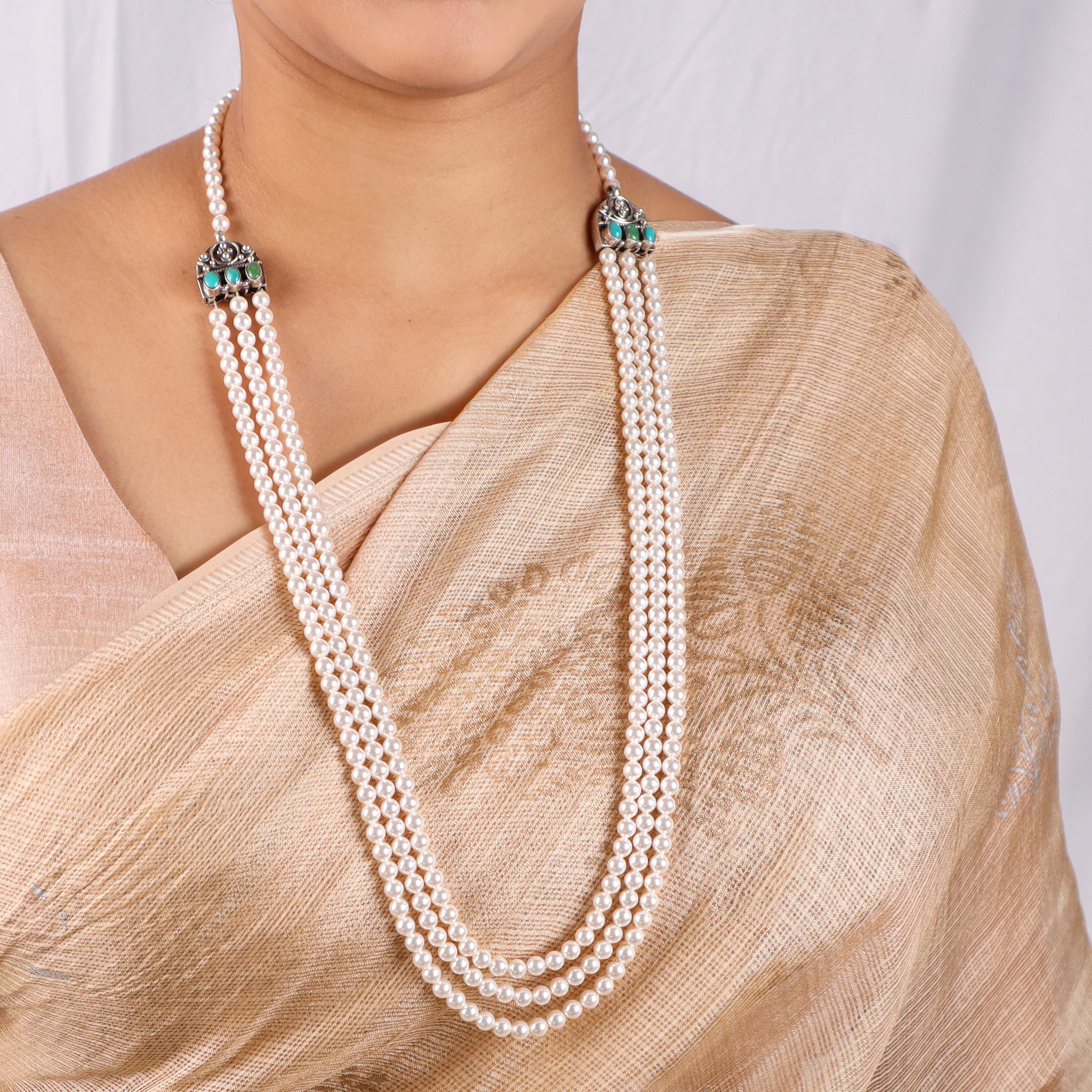 Luxe Necklace - Carved Findings and Pearls