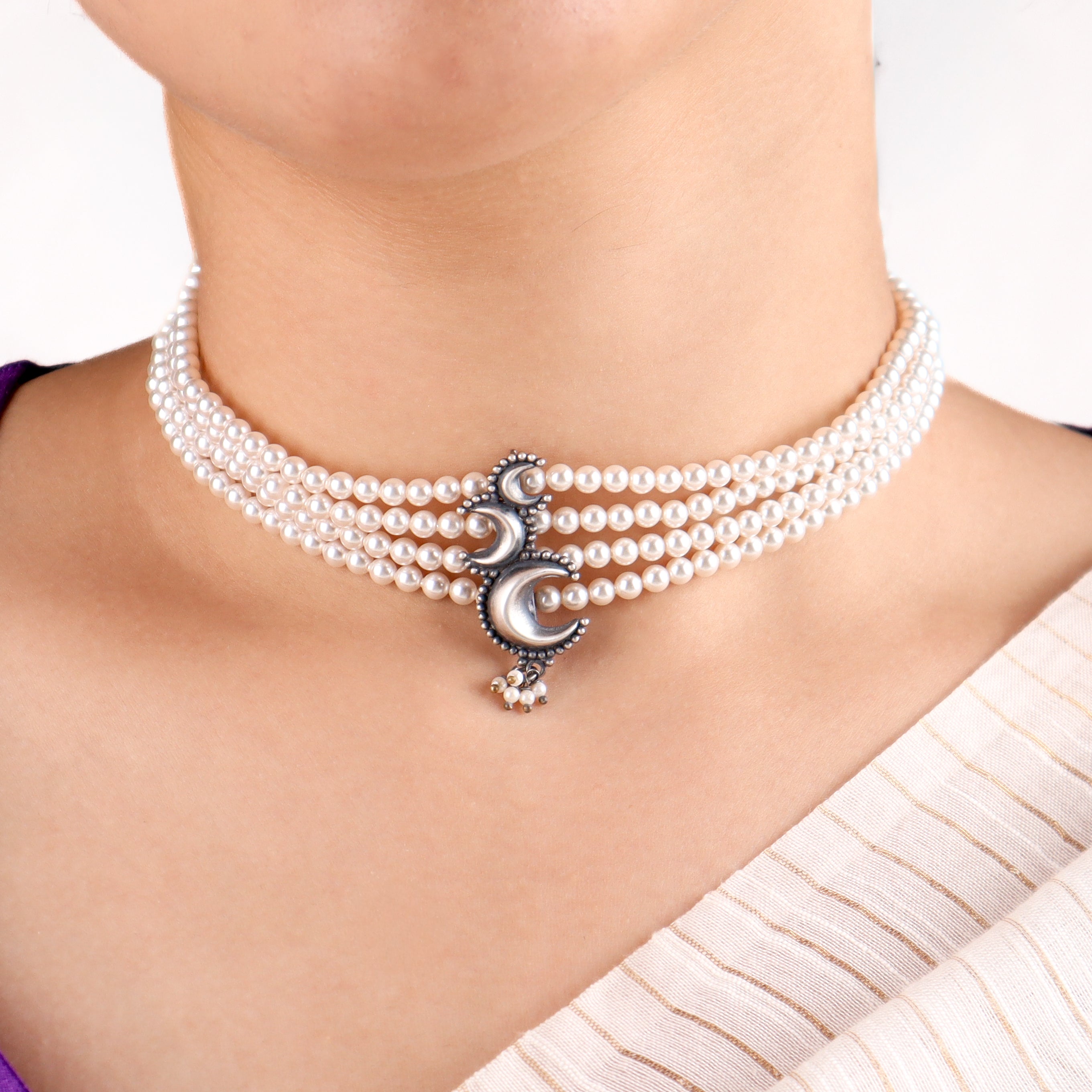 Chandrakor Pearl Choker Necklace