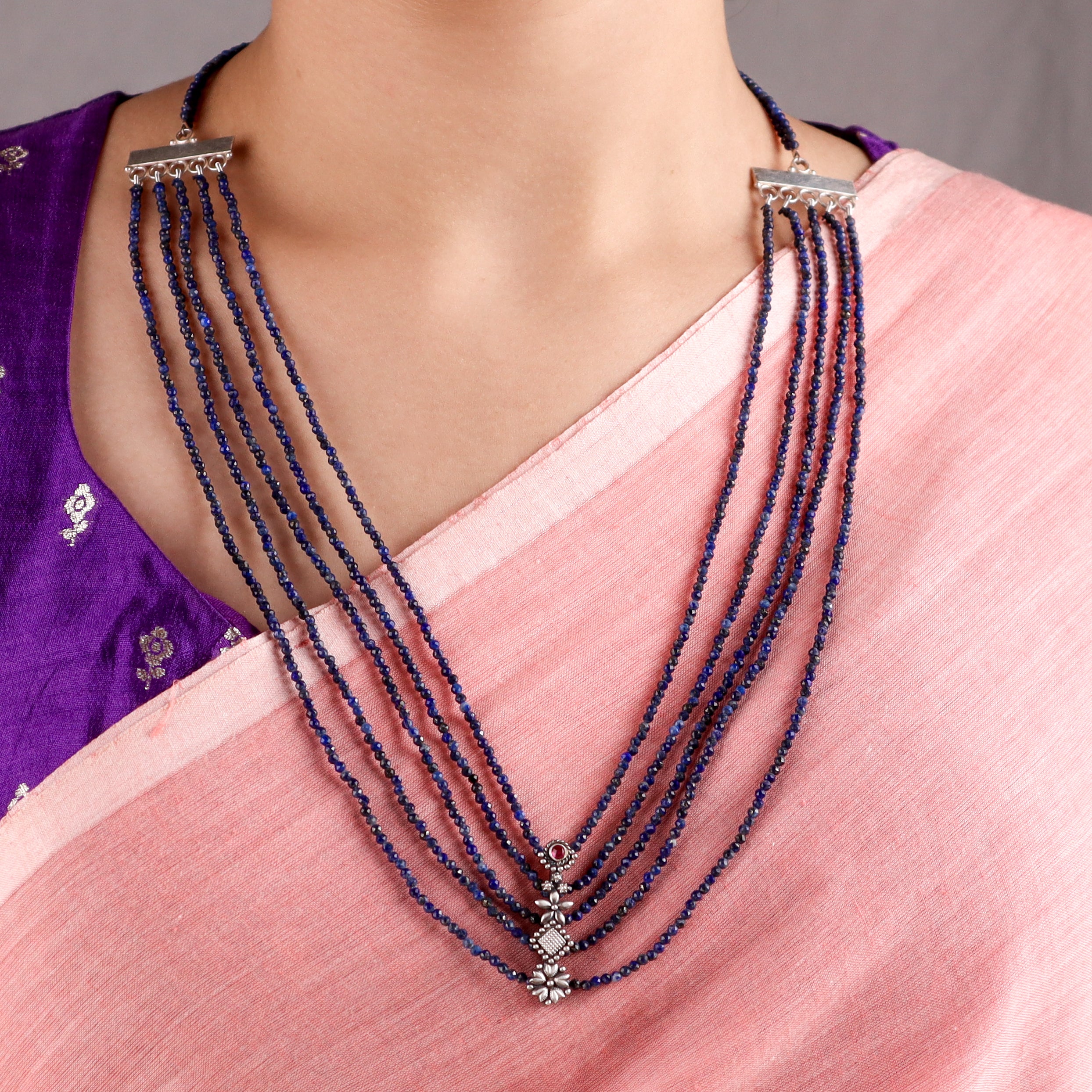 Lapis Luzuli Multicharm Necklace