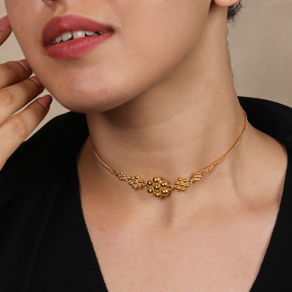 Silver 5 Kudi Choker |  92.5 Silver | 22K Gold Plated