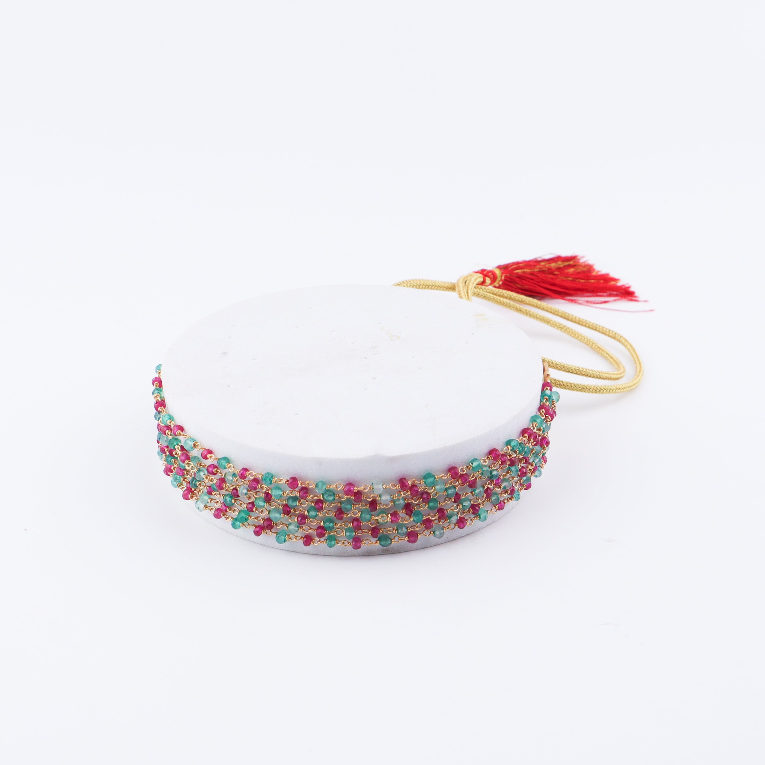 Luxe Necklace - Green Onyx with Ruby