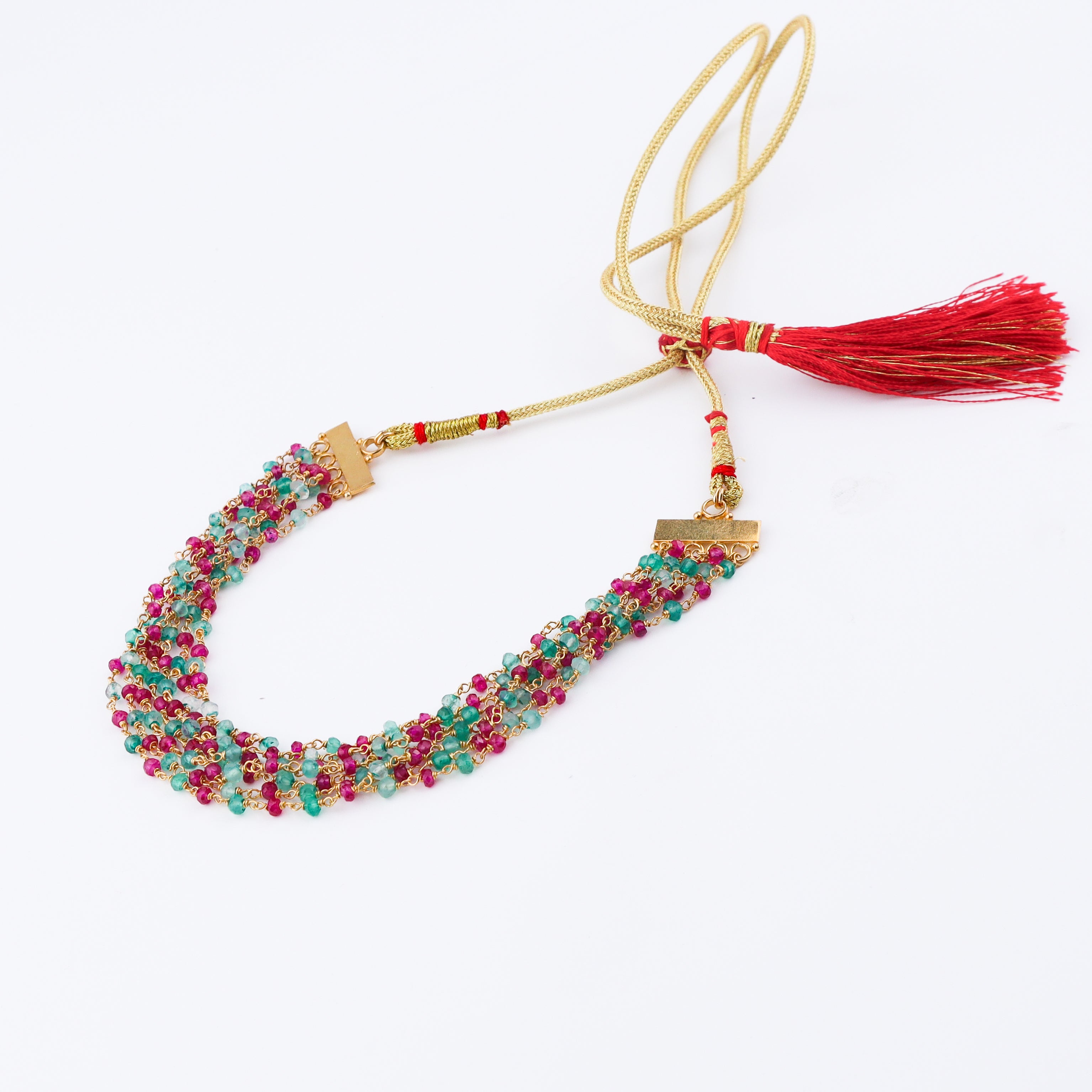 Luxe Necklace - Green Onyx with Ruby