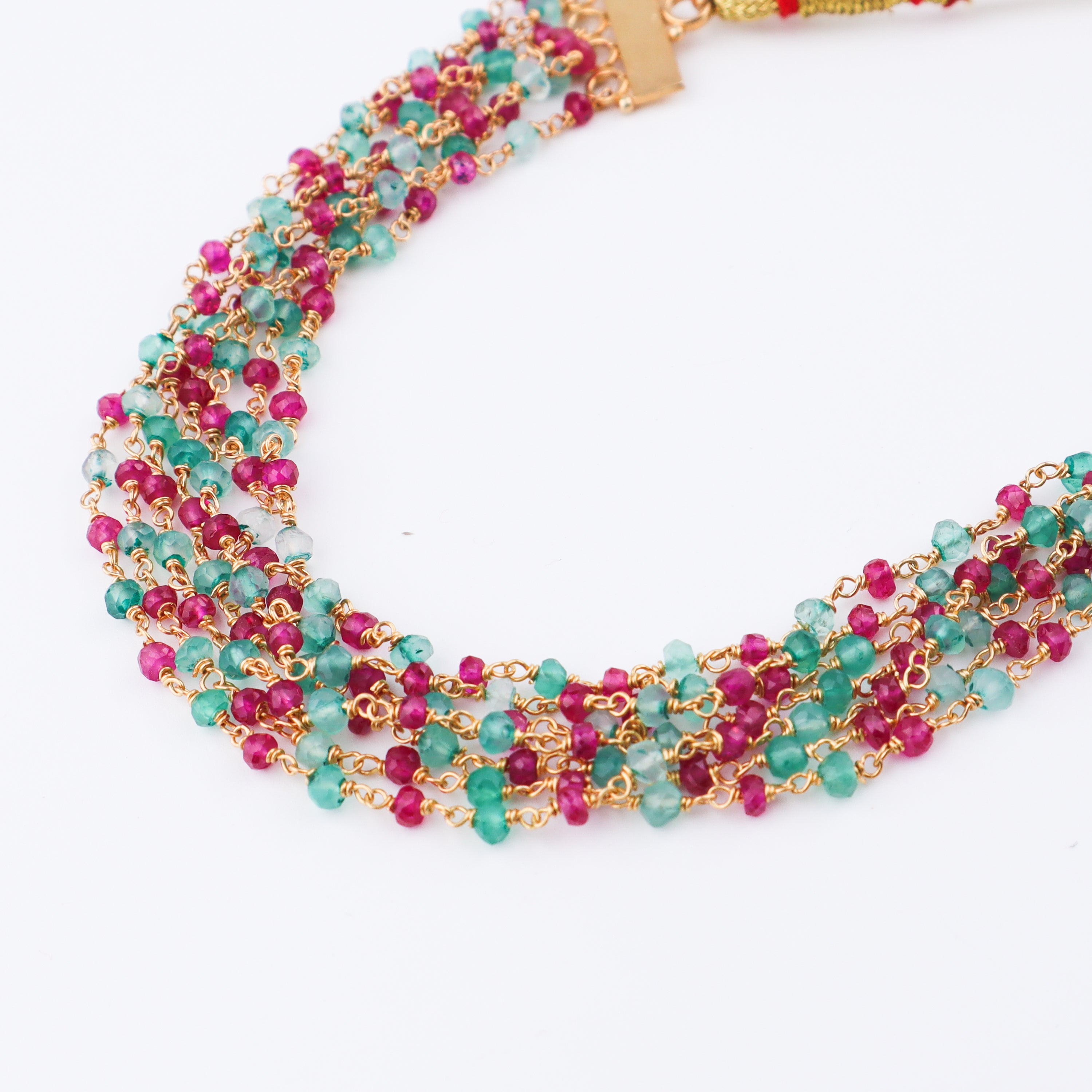 Luxe Necklace - Green Onyx with Ruby