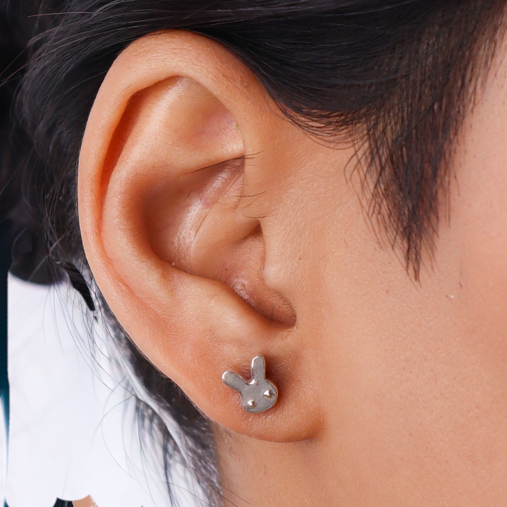 Silver Rabbit Studs