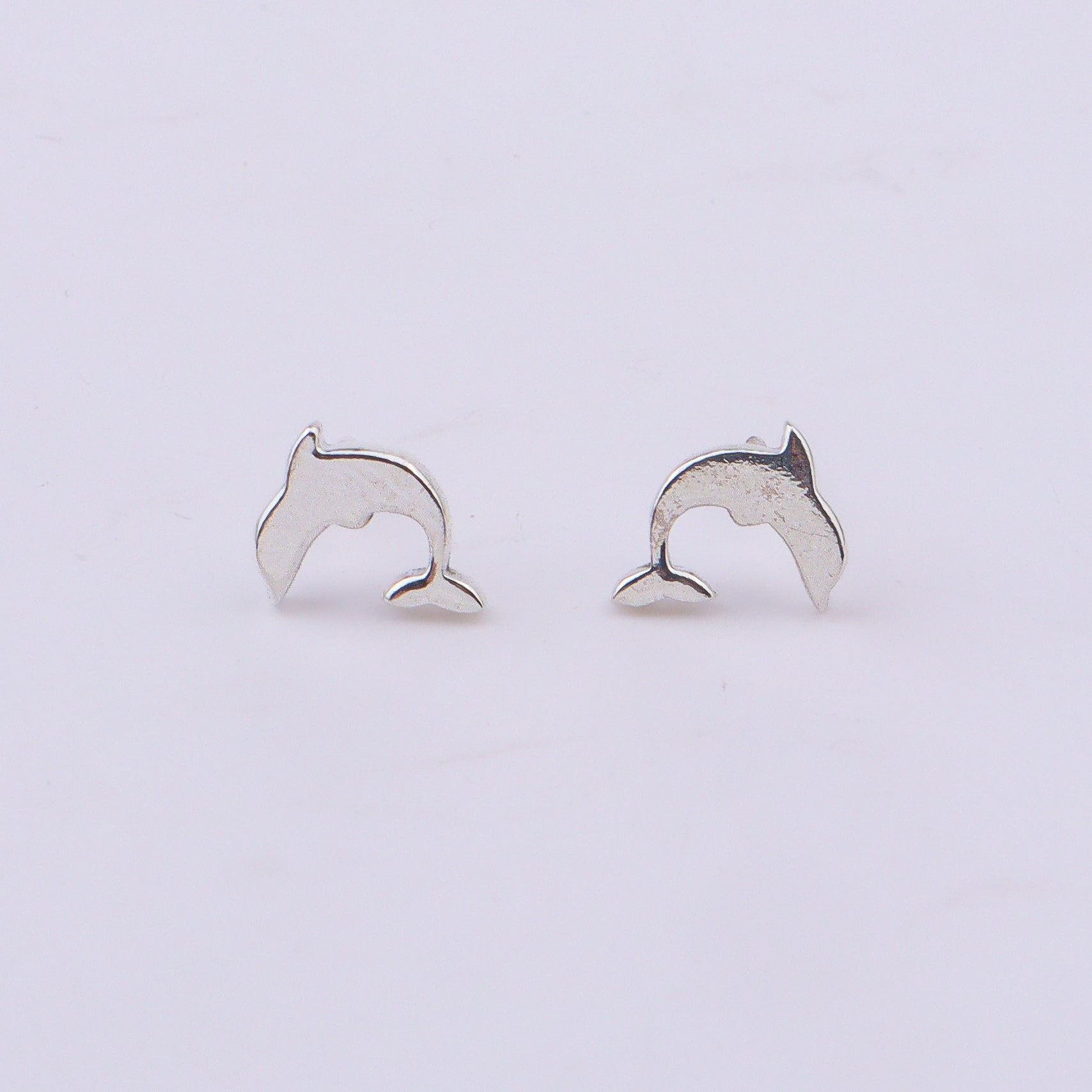 Silver Dolphin Studs