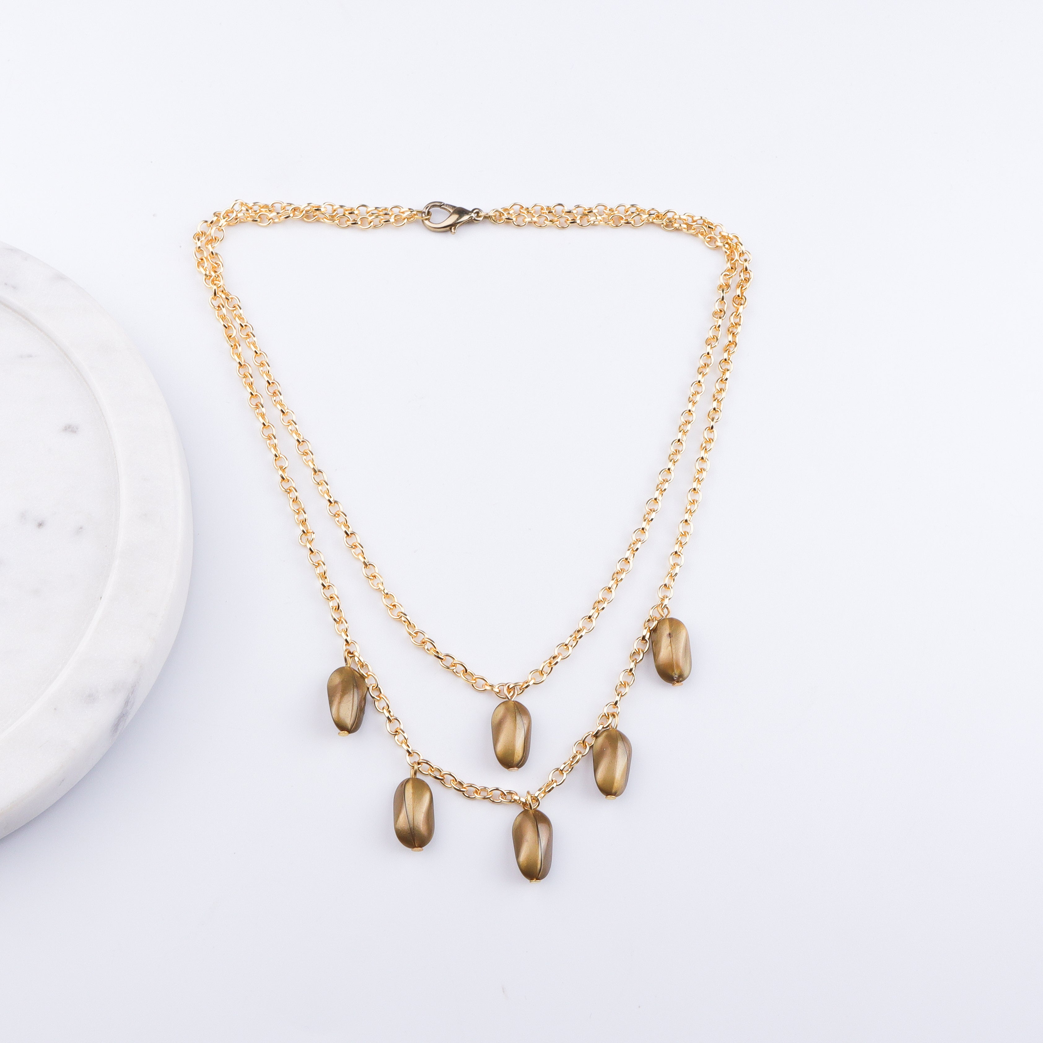 22K Gold Plated Brass Fashion Necklace