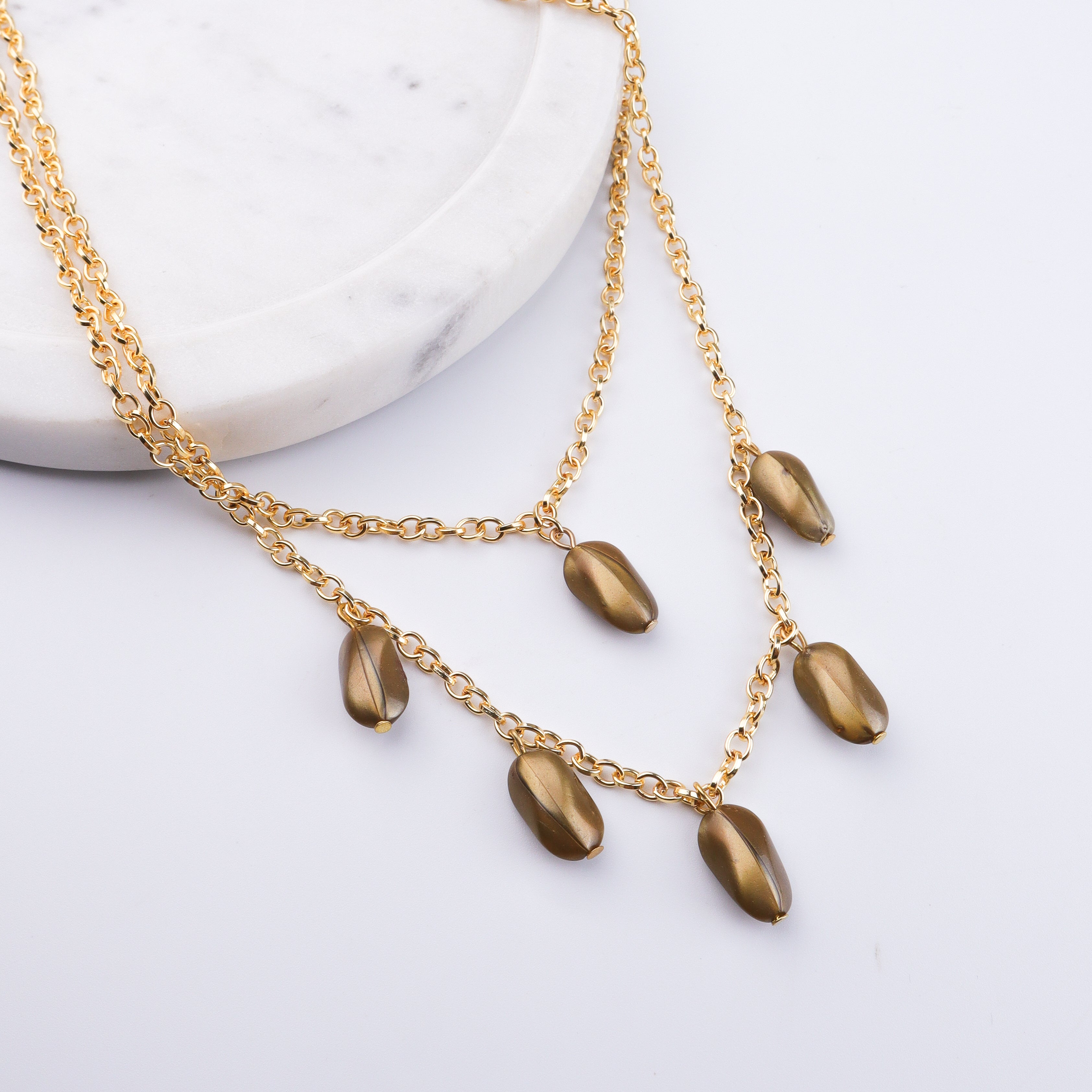 22K Gold Plated Brass Fashion Necklace