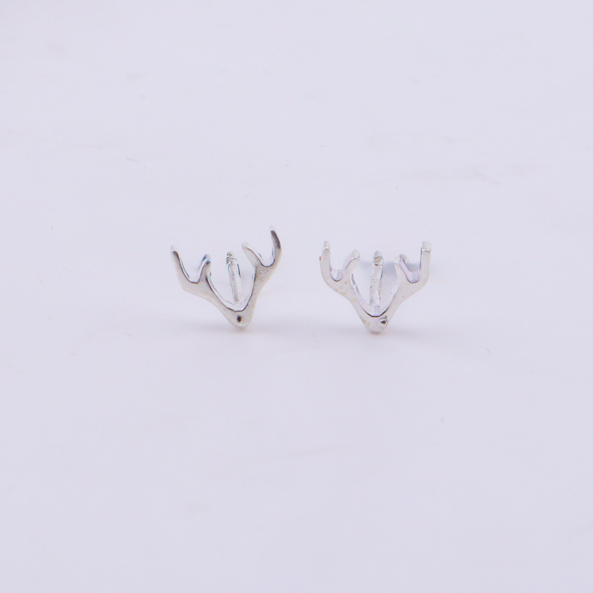Silver Deer Horn Studs