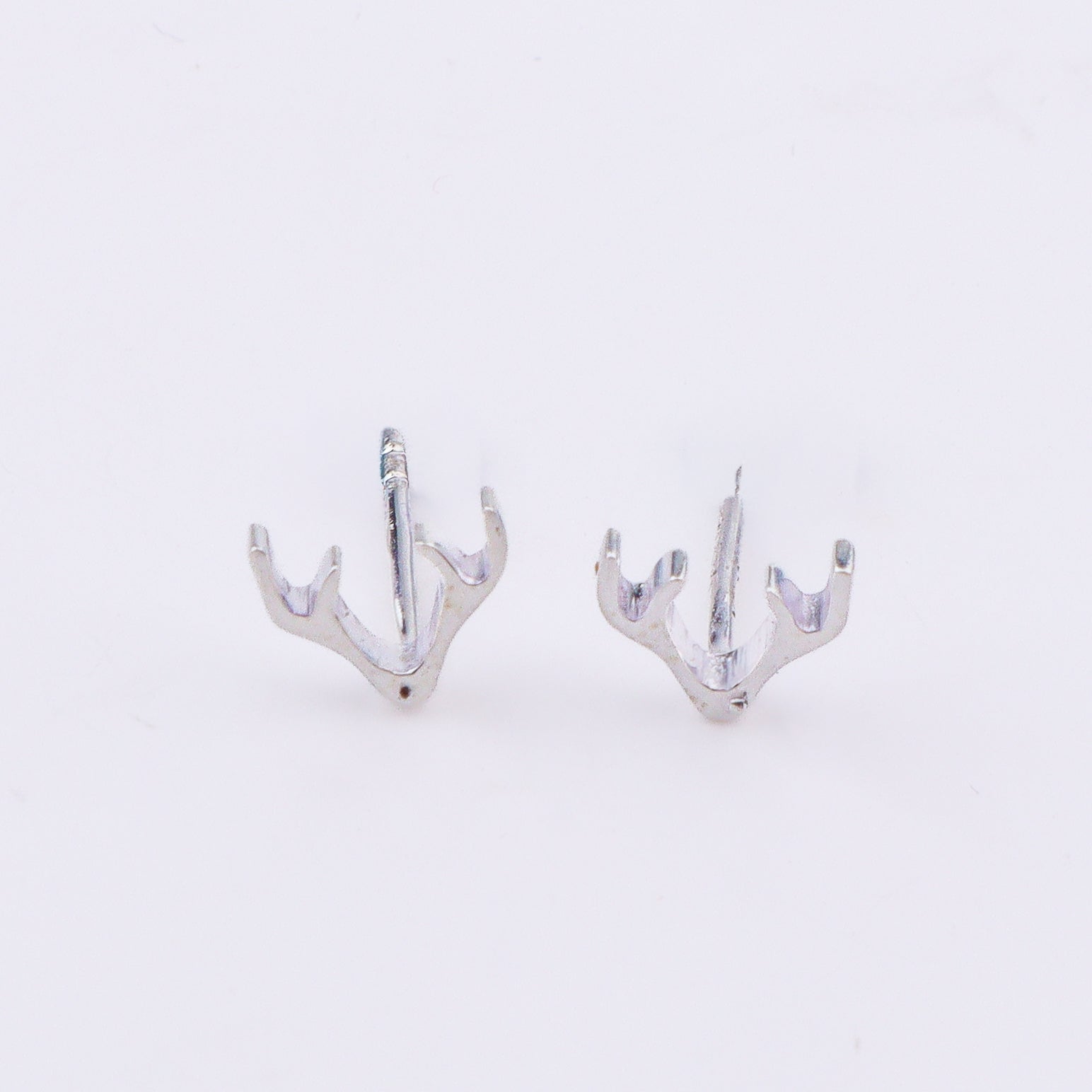 Silver Deer Horn Studs