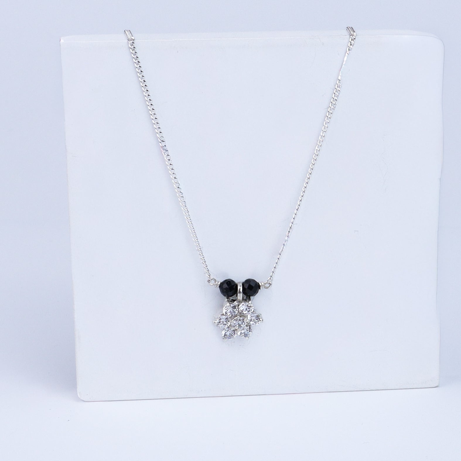 Big Single Flower Motif Chain Mangalsutra | CZ | 92.5 Silver