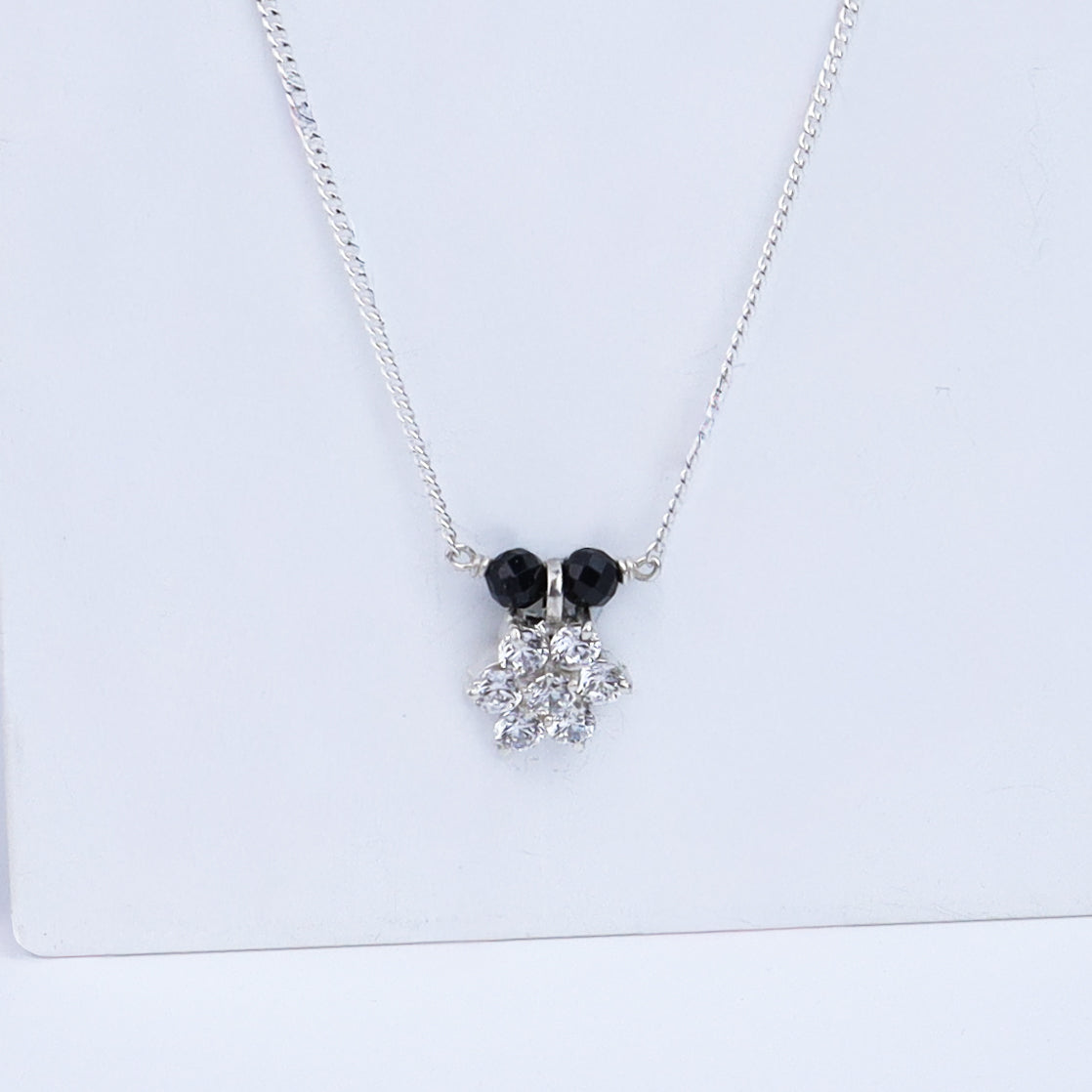 Big Single Flower Motif Chain Mangalsutra | CZ | 92.5 Silver
