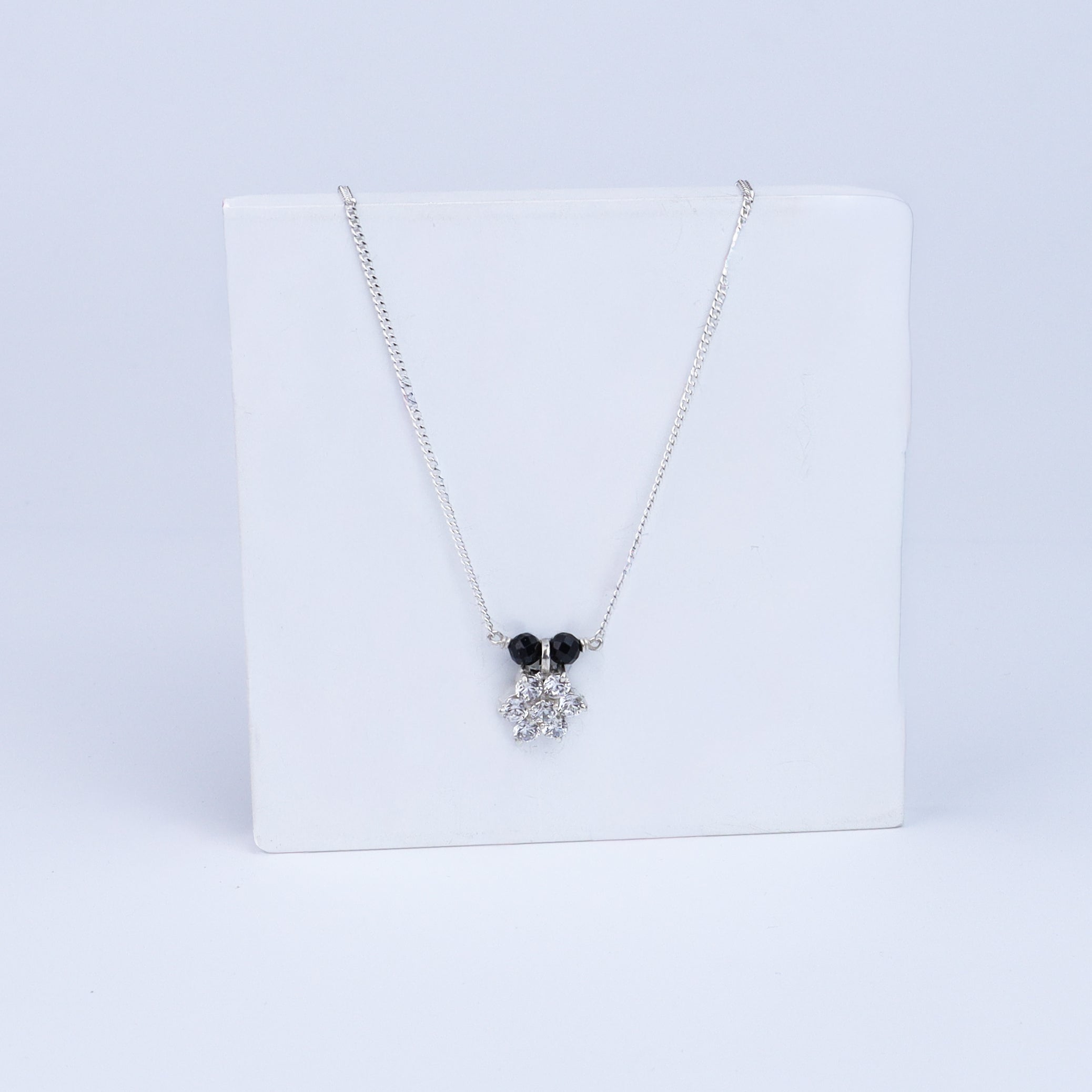 Big Single Flower Motif Chain Mangalsutra | CZ | 92.5 Silver
