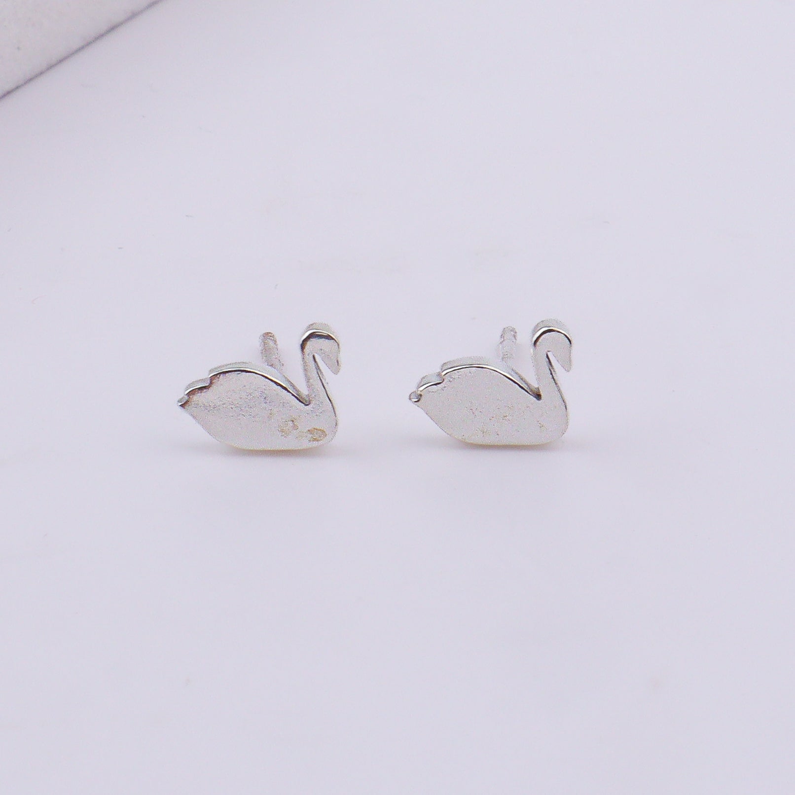 Silver Swan Studs