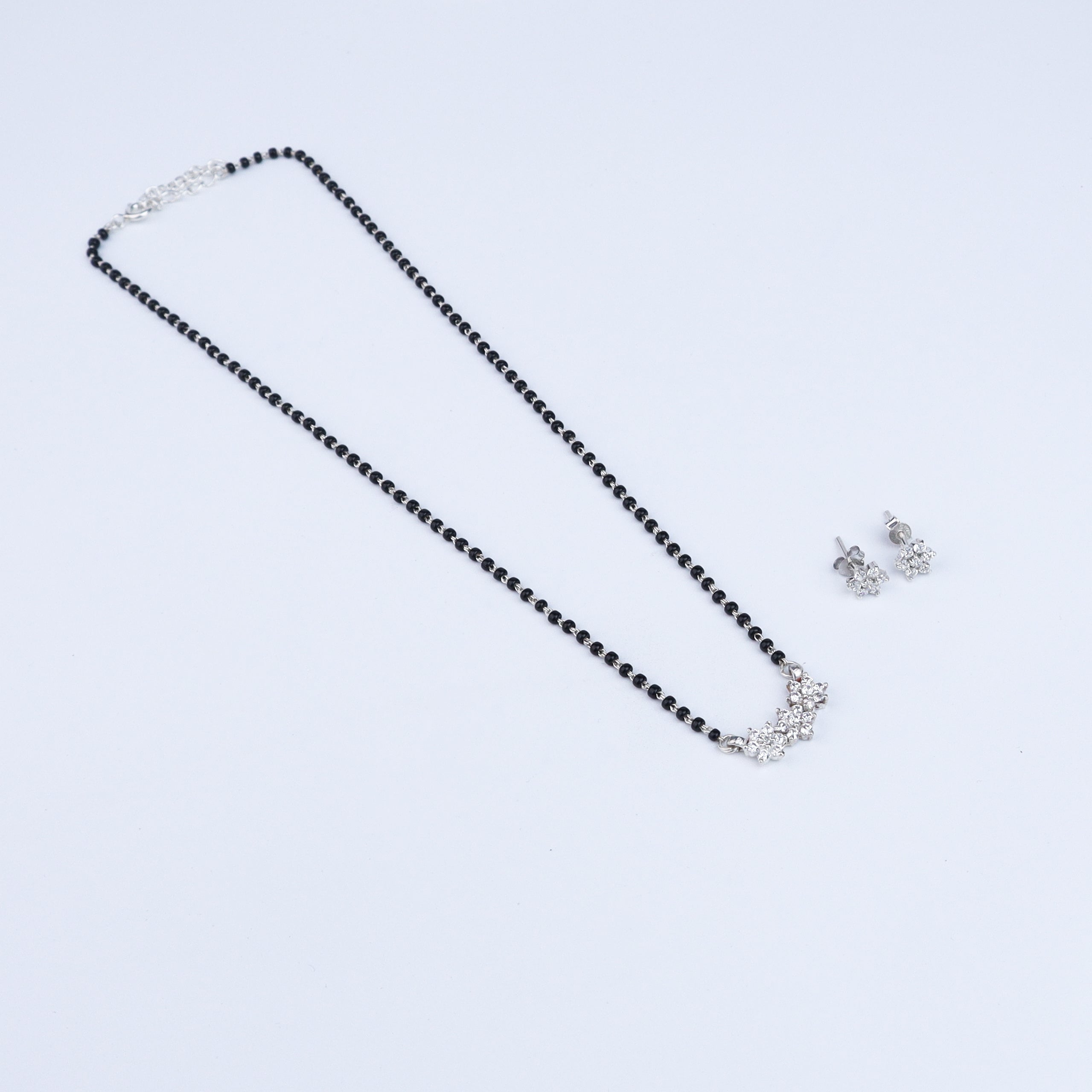 Flower Mangalsutra Set Small | CZ | 92.5 Silver