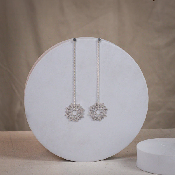 Silver Abstract Filigree Dangler Earring