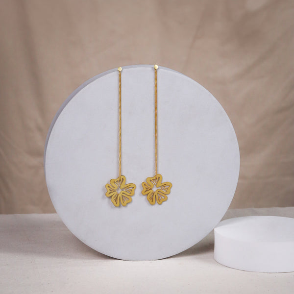 Silver Gulmohar Filigree Laser Cut Dangler Earring |  92.5 Silver | 22K Gold Plated  (Gold Plated)